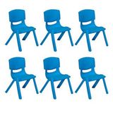 Sandalie Junior 6 Adet Ergonomik Konforlu Anaokulu Kres Cocuk Sandalyesi - Mavi