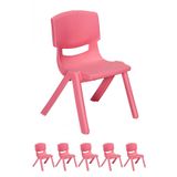 Sandalie Junior 6 Adet Ergonomik Konforlu Anaokulu Kres Cocuk Sandalyesi - Pembe