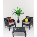 Sandalie Lara 1+1+S Bahçe Takımı Balkon - Bahçe - Teras Mobilyası / Antrasit