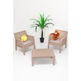 Sandalie Lara 1+1+S Bahçe Takımı Balkon - Bahçe - Teras Mobilyası / Cappucino