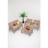 Sandalie Lara 2+1+1+S Bahçe Takımı Balkon - Bahçe - Teras Mobilyası / Cappucino