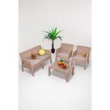 Sandalie Lara 2+1+1+S Minderli Cappuccino Bahçe ve Balkon Takımı