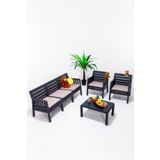 Sandalie Lara 3 1 1 S Bahçe Takımı Balkon - Bahçe - Teras Mobilyası / Antrasit