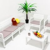 Sandalie Lara 3+1+1+S Bahçe Takımı Balkon - Bahçe - Teras Mobilyası / Beyaz