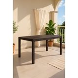 Sandalie Rattan Bahçe Masası Kahverengi 90x150 cm Güneş Işığına Dayanıklı Polipropilen