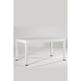 Sandalie Rattan Beyaz Masa 90x150 cm Sabit Suntalam Malzeme ile Bahçe Balkon Teras İçin