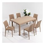 Sandalie Rattan Cappucino 90x150 cm Bahçe Masa Seti