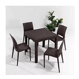 Sandalie Rattan Kahve 80x80 cm Bahçe Masa Seti