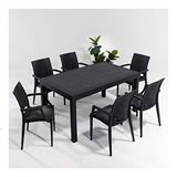 Sandalie Rattan Kollu 90x150 cm Antrasit Bahçe Seti
