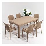 Sandalie Rattan Kollu 90x150 cm Cappucino Bahçe Seti