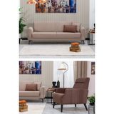 Sandalie Rio 3+1 Salon&Oturma Odası Koltuk Takımı - Krem&Kahve