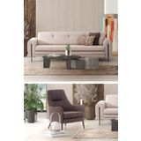 Sandalie Salda 3+1 Salon&Oturma Odası Koltuk Takımı - Krem&Kahve