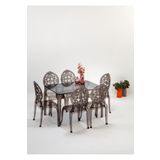 Sandalie Sermetto 80X120 Masa / 6 Adet Tolina Sandalye Takımı - Füme