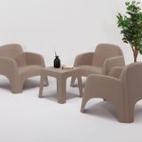 Sandalie Şile Pratik Bahçe, Balkon Oturma Grubu ( 1+1+1+S) Bahçe Mobilyası / Cappucino