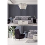 Sandalie Vivaldi 3+1 Salon&Oturma Odası Koltuk Takımı - Gri&Siyah
