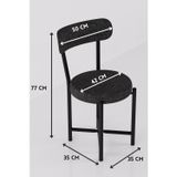 Sandalye 1 Adet Keten Kumaş Metal Ayak Modern Mutfak Sandalyesi Cafe Balkon Ofis Teddy 9817 Anstrast