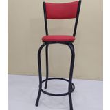 Sandalye 12762 Bar Tipi Yüksek Model 4Ad Kırmızı Suni Deri Döşem Metal Siyah