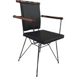Sandalye 13701 Penyez Model Metal Siyah Fırın Boya Suni Deri Balkon-Bahçe Elyapım - Çok Renkli