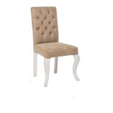 Sandalye 14208 St Zus554-074 Kapiton Kayin Aslan Ayak Tarcin Kumas Beyaz El Yapim