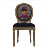 Sandalye 19756 St Zus2157 Hasır Madalyon Model Resim Siyah Kumaş Kayın Ayak Gri