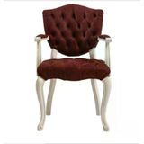 Sandalye 19771 Zus 2145 Kapiton Model Kolçak Beyaz Babyface Bordo Kumaş El Yapım