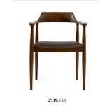 Sandalye 198714 Zus 2050 Tam Kolçak Suni Deri Döşeme Kayın Retro Ayak El Yapım