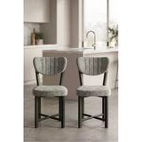 Sandalye 2 Adet Baby Face Kumaş Metal Ayak Modern Mutfak Sandalyesi Cafe Balkon Ofis Elma 9810 Gri