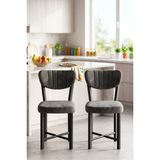 Sandalye 2 Adet Baby Face Kumaş Metal Ayak Modern Mutfak Sandalyesi Cafe Balkon Ofis Elma