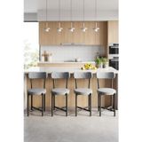 Sandalye 4 Adet Keten Kumaş Metal Ayak Modern Mutfak Sandalyesi Cafe Balkon Ofis Teddy