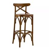 Sandalye Bar Yüksek 1921 Zus 2291 Çapraz Cafe Kayın Oval Parlak Ceviz El Yapım