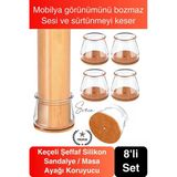 #Sandalye Keçeli Şeffaf Silikon Zemin Koruyucu Sandalye Masa Ayağı Parke Çizmez 8'Li Set Kılıf Esnek