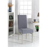 Sandalye Kılıfı Likralı Yıkanabilir Esnek Lastikli Bambu Sandalye Örtüsü 6' Lı Paket - 45 x 45 x 60 cm - Gri