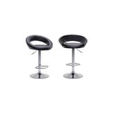 Sandalye Mekanı Bar Sandalyesi Ergonomik Tasarım ve Şık Dekor ile Siyah Suni Deri Metal Yapı