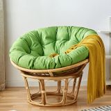 Sandalye minderi – Kalın, yuvarlak, kapitone hamak koltuk minderi – 80 x 80 cm, yeşil yumurta şeklinde, iç ve dış mekan için, salıncaklar ve bahçe sandalyeleri için, rahat, uzun ömürlü ve şık tasarım