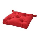Sandalye Minderi Kırmızı Renk 40/35x38x7 Cm MeridyenDukkan Cırt-Cırtlı IKEA-Pamuklu