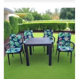 Sandalye Minderi Ve Masa Örtüsü Fermuarlı Lastikli 6'lı 4 Cm Sünger Alt 42x42 Sırt 42x42 Yeşil