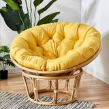 Sandalye Minderleri - Kalın Yuvarlak Yumurta Sandalye Minderi - İç/Dış Mekan Kullanımı için Rahat Tepeli Dolgulu Koltuk - Şık Sarı, 150x150 cm - Veranda, Bahçe ve Rahatlama için Mükemmel