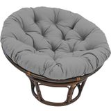Sandalye Minderleri - Kalın Yuvarlak Yumurta Yuvası Sandalye Minderi, İç Mekan Balkon Salıncak için Kılıflı, Gri 150 x 150 cm, Sepet Sandalyeyi Asmak için Rahat Yumuşak Koltuk Minderi, Dış Mekan/İç