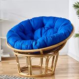 Sandalye Minderleri - Tepeli Yuvarlak Bahçe Sandalye Minderi - İç/Dış Mekan Salıncak Sandalyesi için Kalın Dolgulu Koltuk Minderi, Yumurta Şekli, 88,9 x 88,9 cm, Mavi - Rahatlamak için Konfor ve Stil