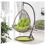 Sandalye Minderleri - Yeşil Rattan Yumurta Şeklinde Salıncak Sandalye Minderi - Konfor ve Stil için Mükemmel Dış Mekan Bahçe Veranda Mobilya Aksesuarı