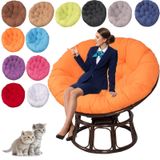 Sandalye Minderleri - Yuvarlak Asılı Yumurta Sandalyesi için Dış Mekan Salıncak Minderi Değiştirme - 140 cm x 140 cm Yumuşak Sandalye Minderi Sallanan Sandalye için, Bahçe, Balkon ve Oturma Odası