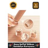 #Sandalye Parke Koruyucu Sessiz Esnek Kaydırmaz Keçe Şeffaf Silikon Sandalye Ayak Koruyucu 4'Lü Set