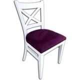 Sandalye ST ÇAPRAZ model Kayın Torna RETRO Ayak Babyfac kumaş Döşem Parlak Beyaz