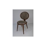 Sandalye ST Papel Kayın RETRO Ayak soho Kumaş Oval Sırt Yuvarlak oturum El Yapım - Ahşap