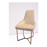 Sandalye ST PİRAMİT Model Metal Gold Renk Kaplama Babyfac Krem kumaş 1ad El Yapım