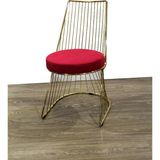 Sandalye St Tel Model Metal Saglam Celik Gold Kaplama Sepet Ayak 1 Ad El Yapim
