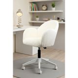 SandalyeDeposu Bellasoft Çalışma Koltuğu Beyaz Peluş Kumaş