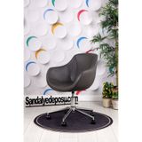 SandalyeDeposu Focus krom Ayaklı Çalışma Koltuğu (Koyu Gri Nubuk)