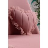 SandalyeDeposu Kalpli Dekoratif Çalışma Koltuğu Yastığı (PEMBE LAKOS KUMAŞ) 12x14 Cm