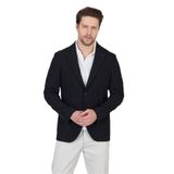 Sandeo Erkek Lacivert Astarsız Soft Diagonel Desenli Esneyen Kumaş Likralı Spor Blazer Ceket